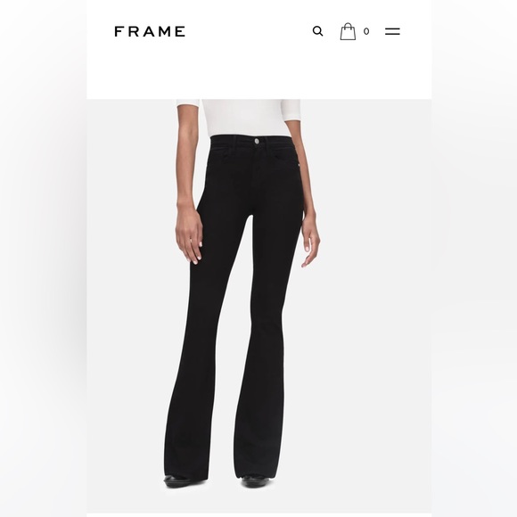 Frame Denim Denim - Frame Le High Flare Black Jean